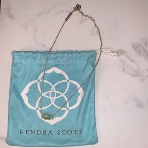 Elisa Gold Pendant Necklace in Chalcedony Glass